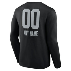 Las Vegas Raiders  Personalized Name & Number Team Wordmark Long Sleeve T-Shirt