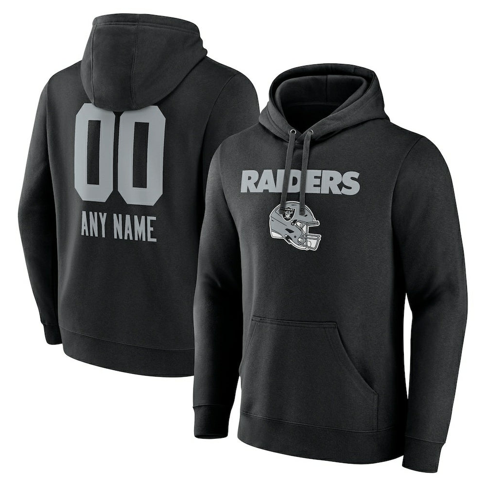 Las Vegas Raiders  Personalized Name & Number Team Wordmark Pullover Hoodie
