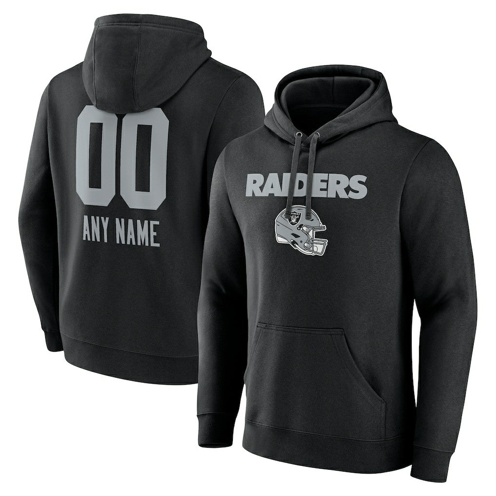 Las Vegas Raiders  Personalized Name & Number Team Wordmark Pullover Hoodie