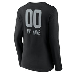 Las Vegas Raiders  Women's Personalized Name & Number Team Wordmark Long Sleeve V-Neck T-Shirt