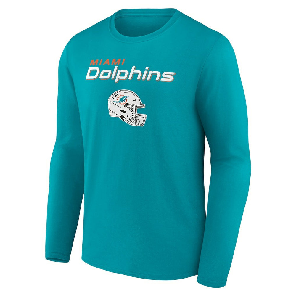 Miami Dolphins  Personalized Name & Number Team Wordmark Long Sleeve T-Shirt
