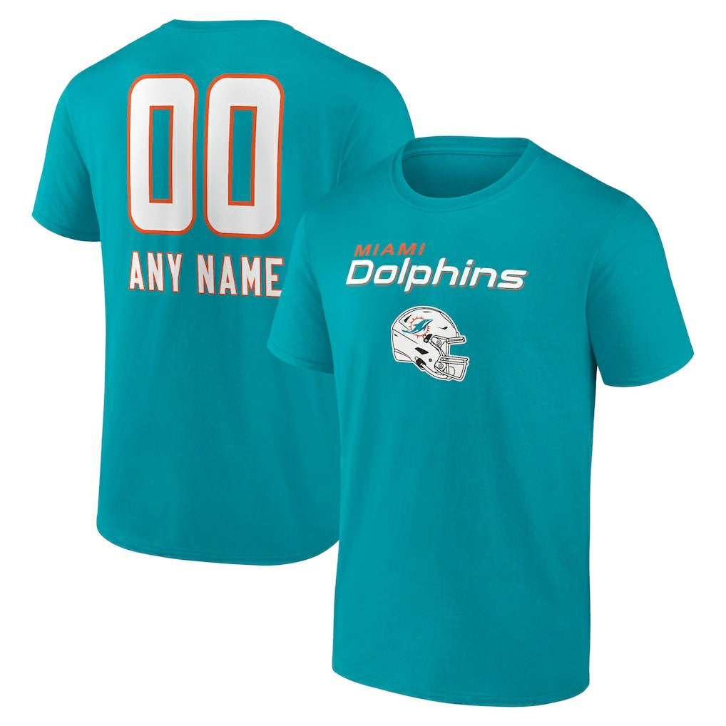 Miami Dolphins  Personalized Name & Number Team Wordmark T-Shirt