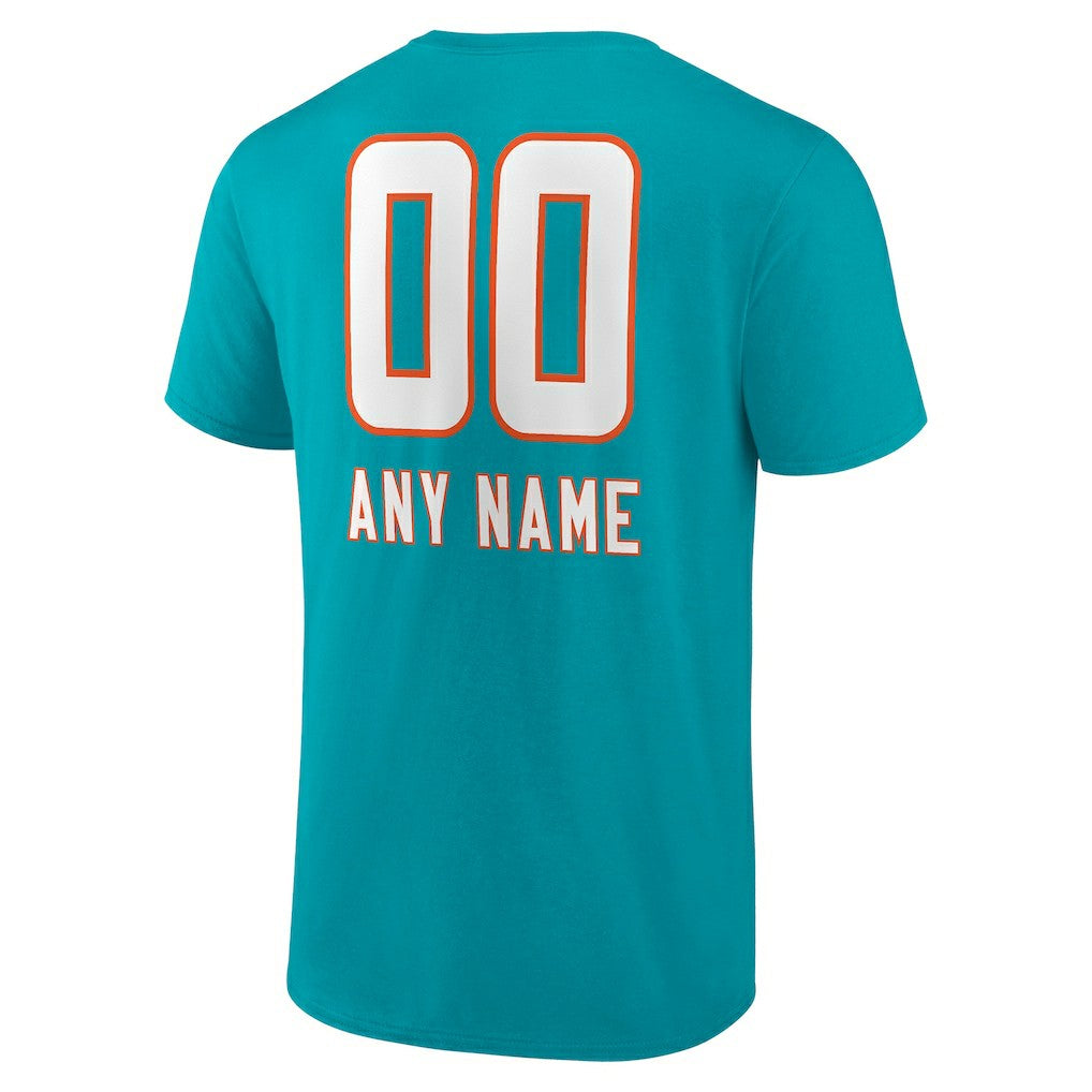 Miami Dolphins  Personalized Name & Number Team Wordmark T-Shirt