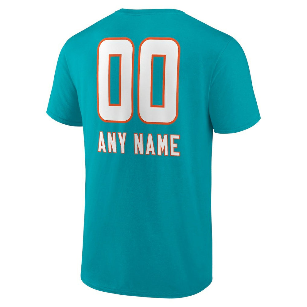 Miami Dolphins  Personalized Name & Number Team Wordmark T-Shirt