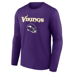 Minnesota Vikings  Personalized Name & Number Team Wordmark Long Sleeve T-Shirt