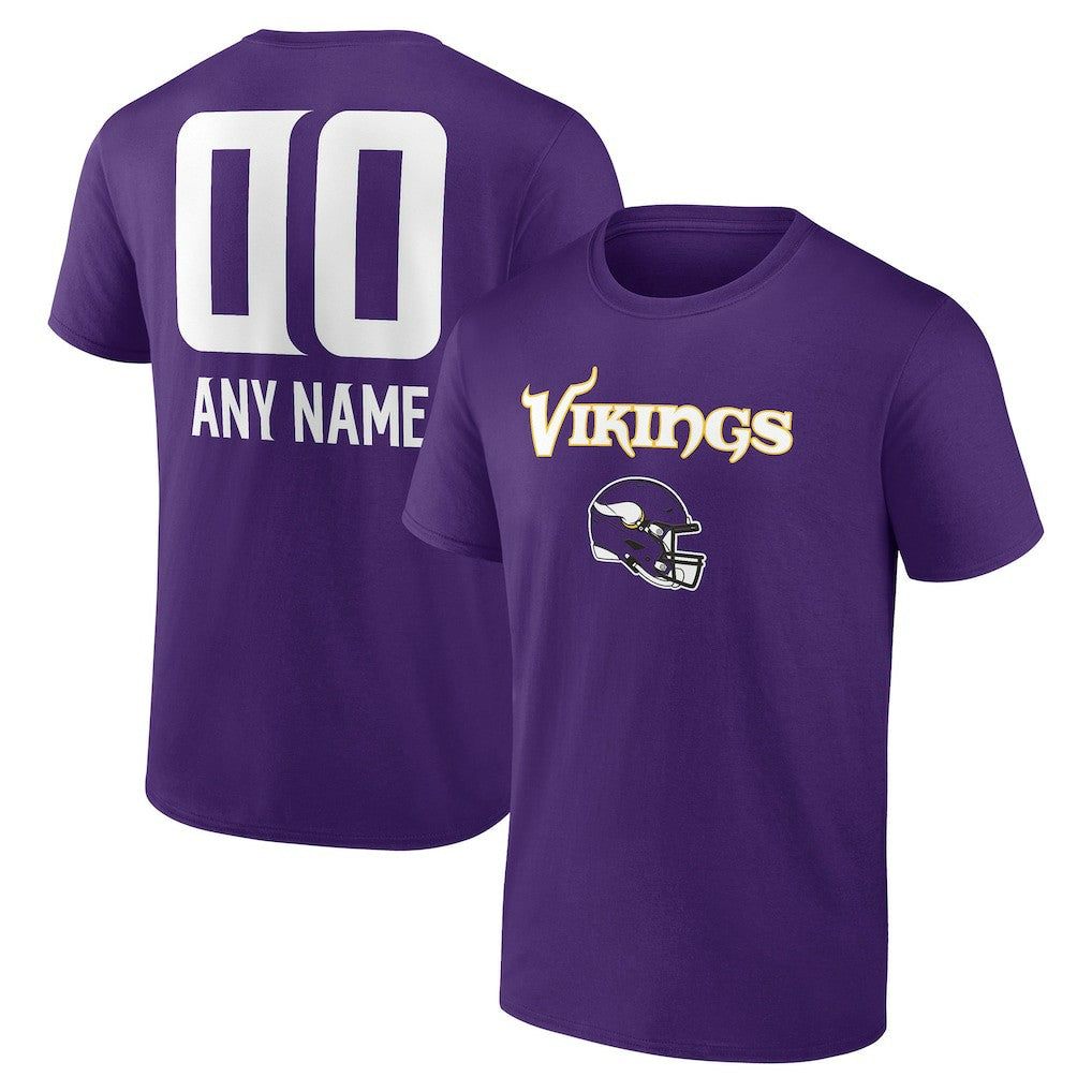 Minnesota Vikings  Personalized Name & Number Team Wordmark T-Shirt