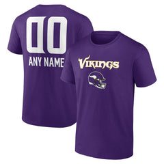 Minnesota Vikings  Personalized Name & Number Team Wordmark T-Shirt