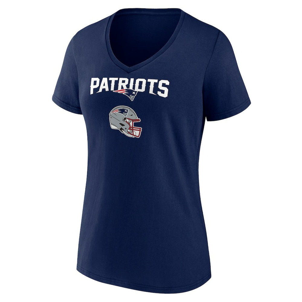 New England Patriots  Women's Personalized Name & Number Team Wordmark V-Neck T-Shirt