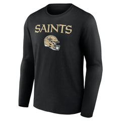 New Orleans Saints  Personalized Name & Number Team Wordmark Long Sleeve T-Shirt