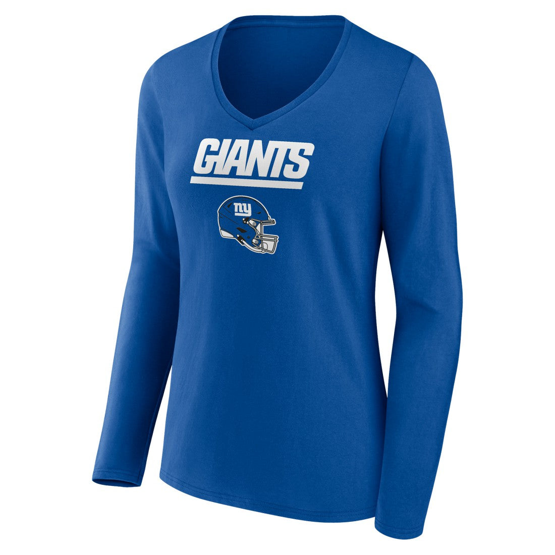 New York Giants  Women's Personalized Name & Number Team Wordmark Long Sleeve V-Neck T-Shirt