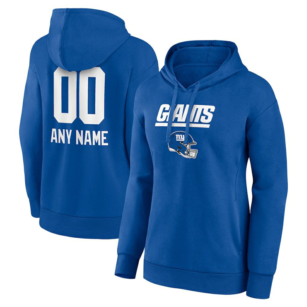 New York Giants  Women's Personalized Name & Number Team Wordmark Pullover Hoodie
