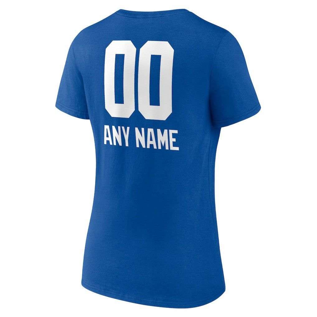 New York Giants  Women's Personalized Name & Number Team Wordmark V-Neck T-Shirt