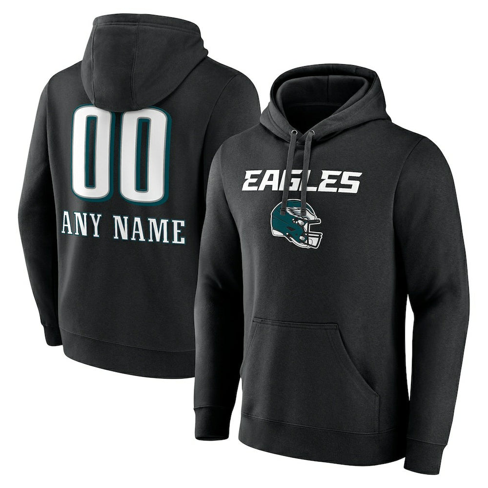 Philadelphia Eagles  Personalized Name & Number Team Wordmark Pullover Hoodie