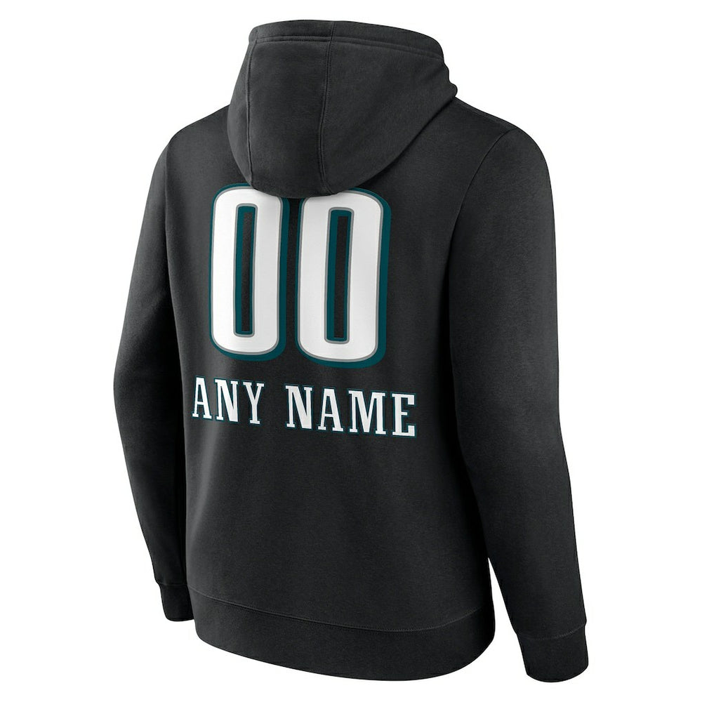 Philadelphia Eagles  Personalized Name & Number Team Wordmark Pullover Hoodie
