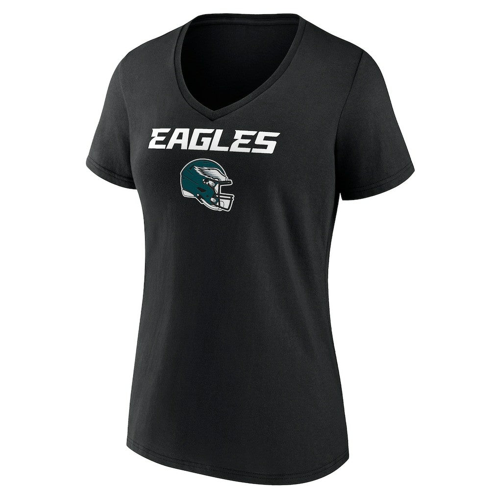 Philadelphia Eagles  Women's Personalized Name & Number Team Wordmark V-Neck T-Shirt