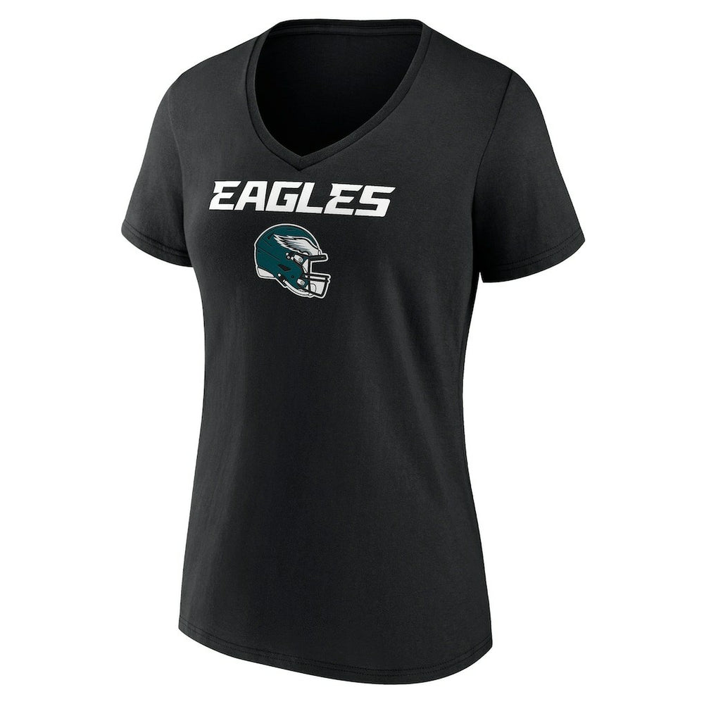 Philadelphia Eagles  Women's Personalized Name & Number Team Wordmark V-Neck T-Shirt