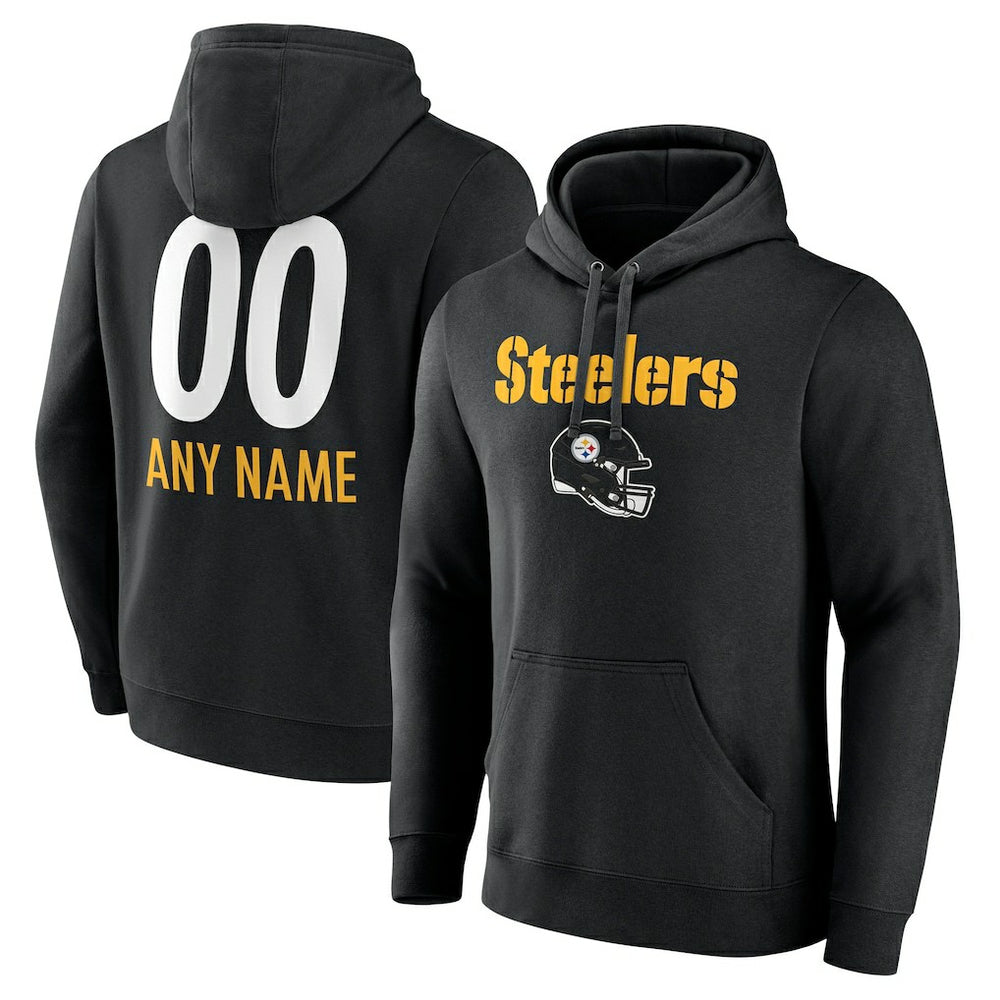 Pittsburgh Steelers  Personalized Name & Number Team Wordmark Pullover Hoodie