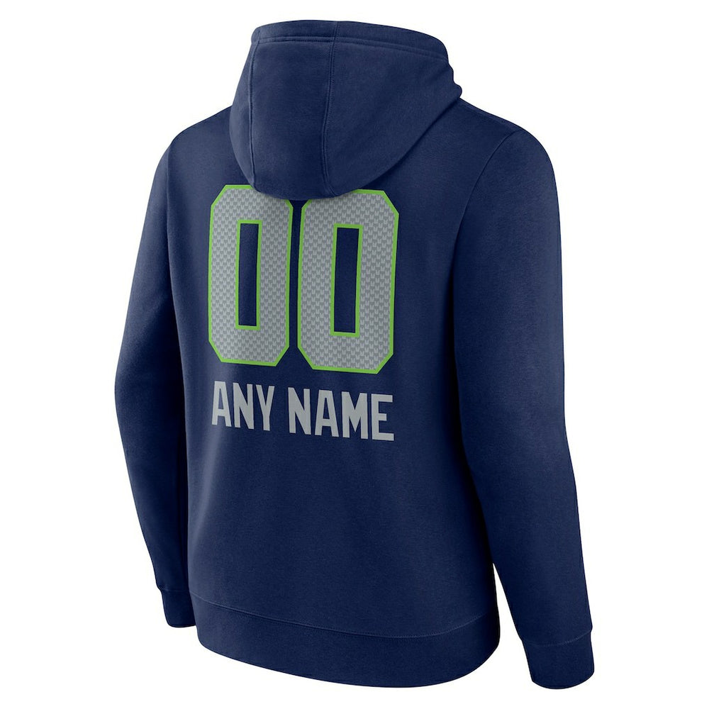 Seattle Seahawks  Personalized Name & Number Team Wordmark Pullover Hoodie