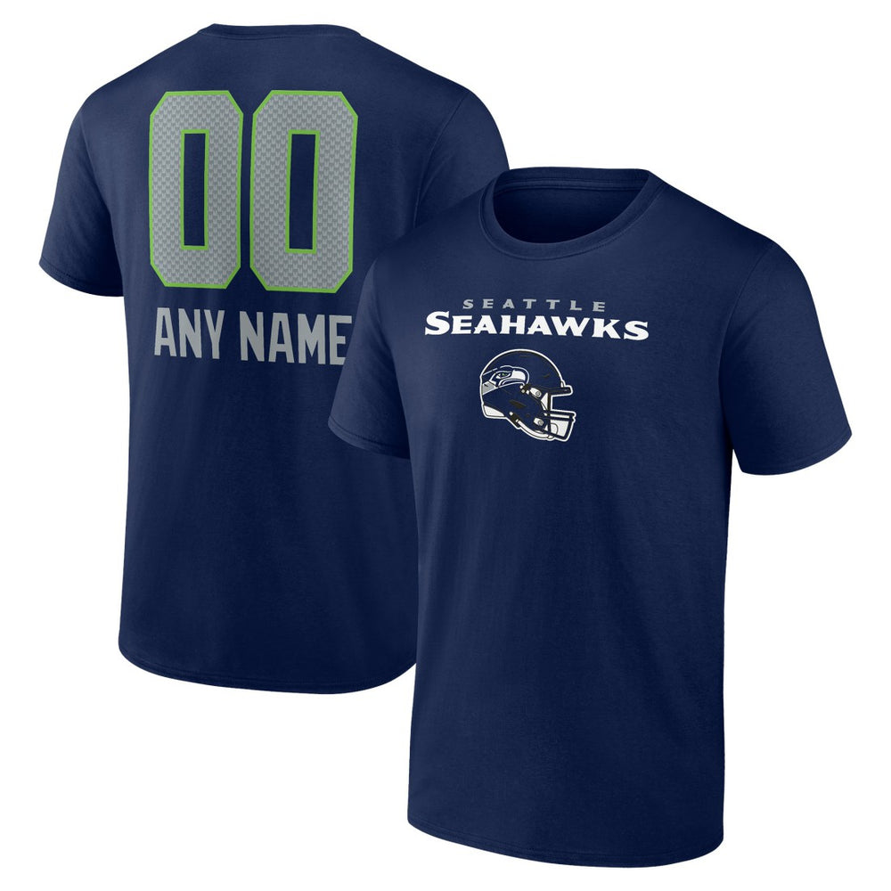 Seattle Seahawks  Personalized Name & Number Team Wordmark T-Shirt