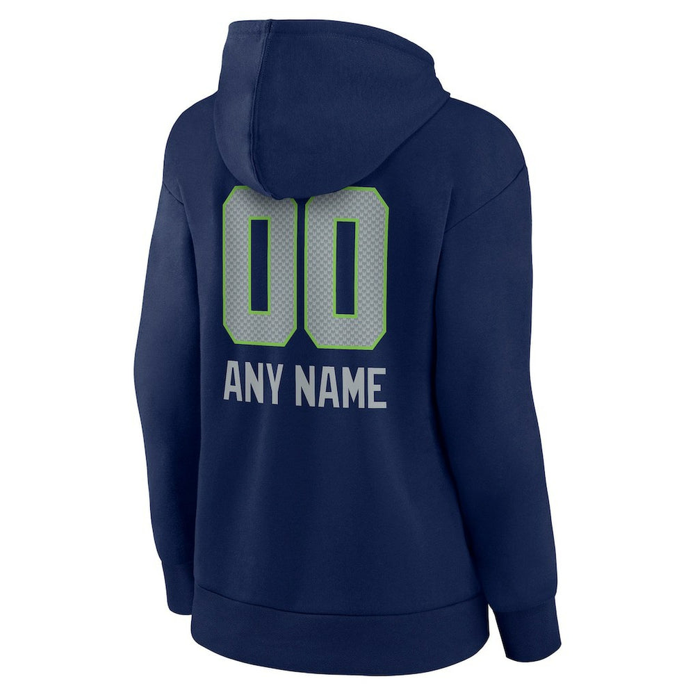 Seattle Seahawks  Women's Personalized Name & Number Team Wordmark Pullover Hoodie