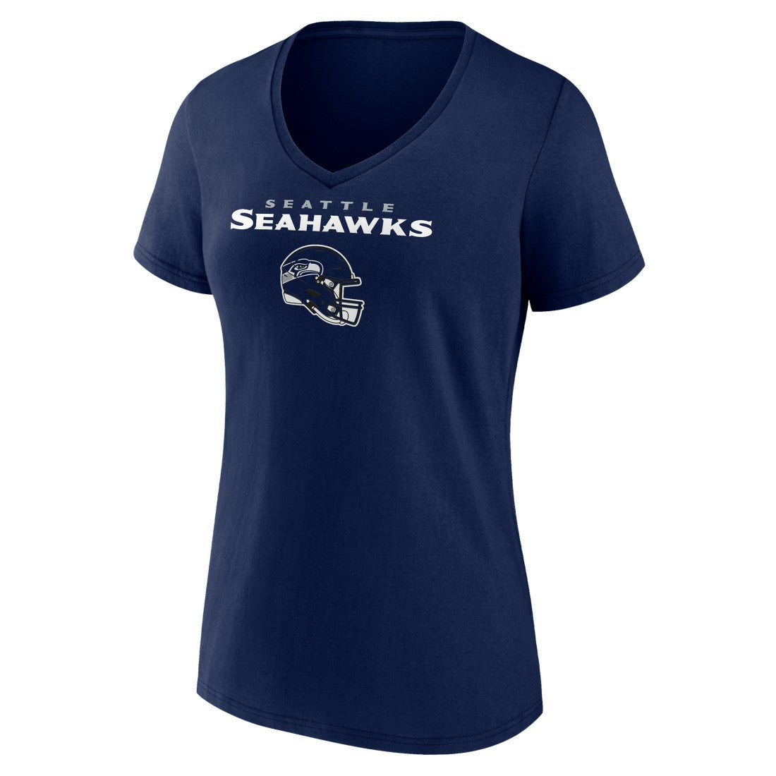 Seattle Seahawks  Women's Personalized Name & Number Team Wordmark V-Neck T-Shirt