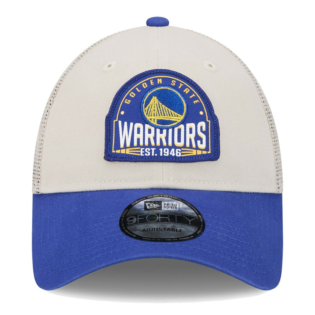 Golden State Warriors Throwback Patch Trucker 9FORTY Adjustable Hat sale Online