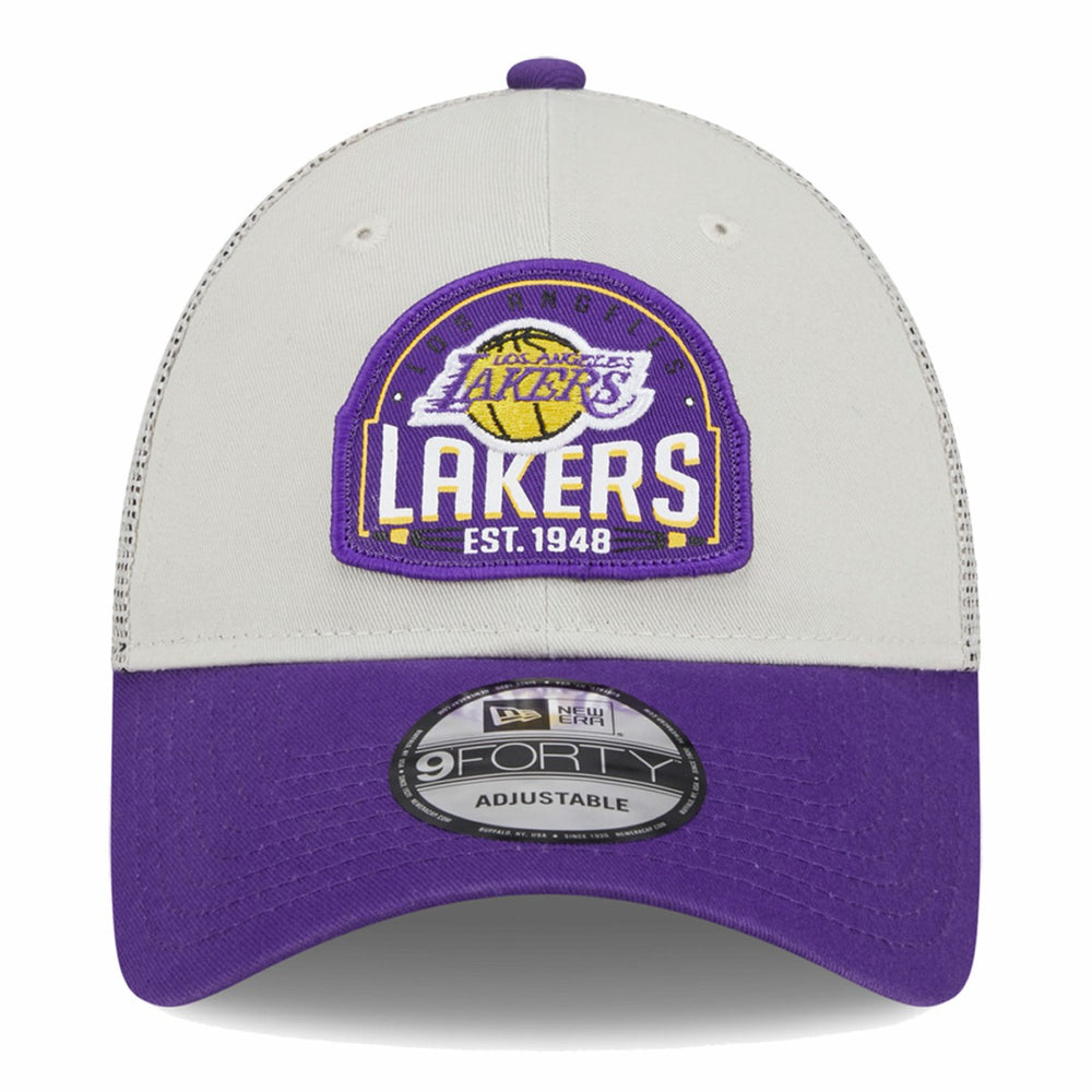 Los Angeles Lakers Throwback Patch Trucker 9FORTY Adjustable Hat Online