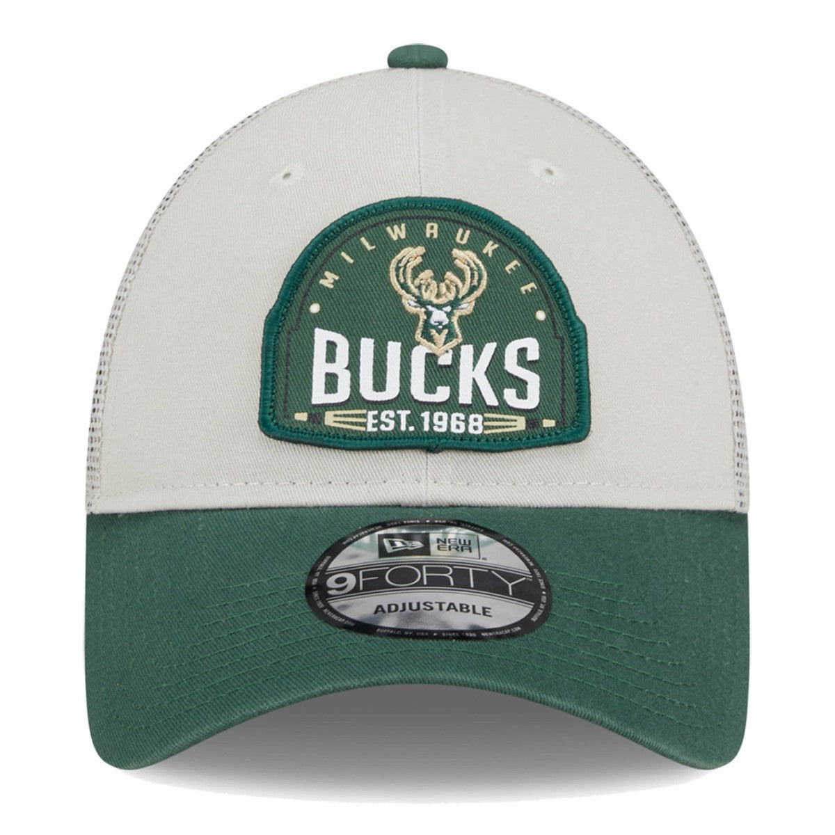 Milwaukee Bucks Throwback Patch Trucker 9FORTY Adjustable Hat Outlet