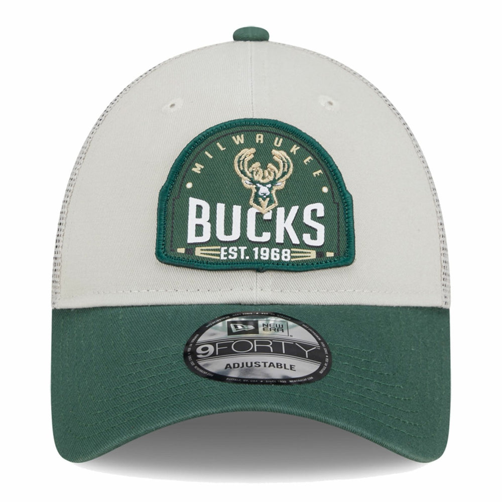 Milwaukee Bucks Throwback Patch Trucker 9FORTY Adjustable Hat Outlet