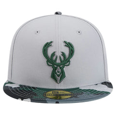 Milwaukee Bucks Active Color Camo Visor 59FIFTY Fitted Hat Discount
