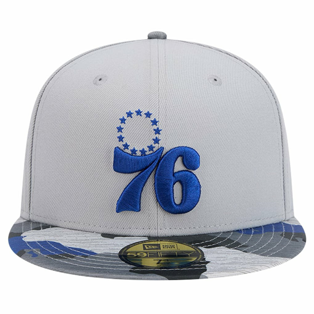 Philadelphia 76ers Active Color Camo Visor 59FIFTY Fitted Hat On Sale