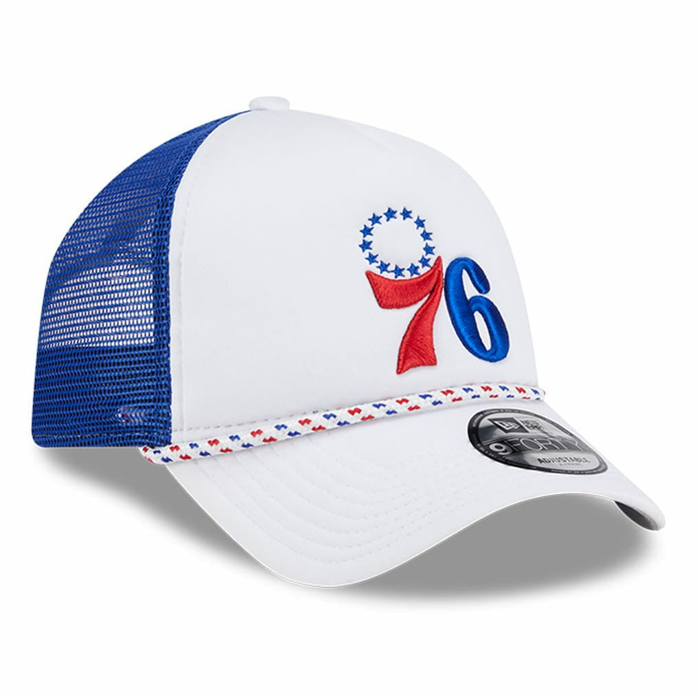 Philadelphia 76ers Court Sport Foam A-Frame 9FORTY Adjustable Trucker Hat Online