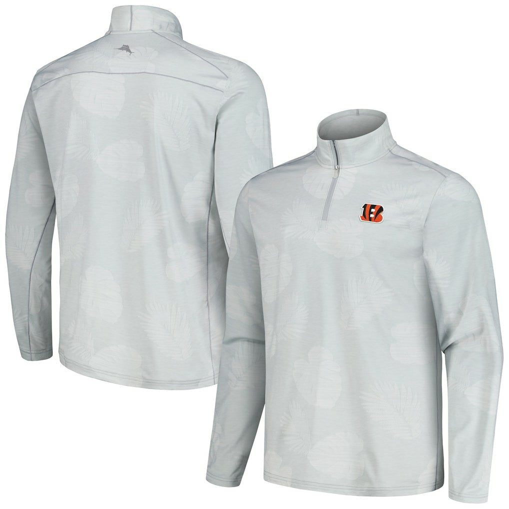 Cincinnati Bengals Tommy Bahama Delray Frond IslandZone Half-Zip Sweatshirt