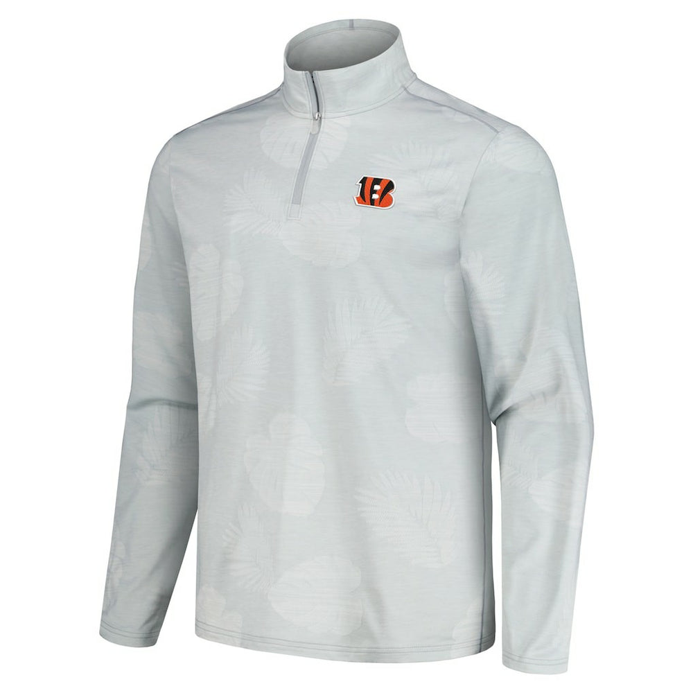 Cincinnati Bengals Tommy Bahama Delray Frond IslandZone Half-Zip Sweatshirt