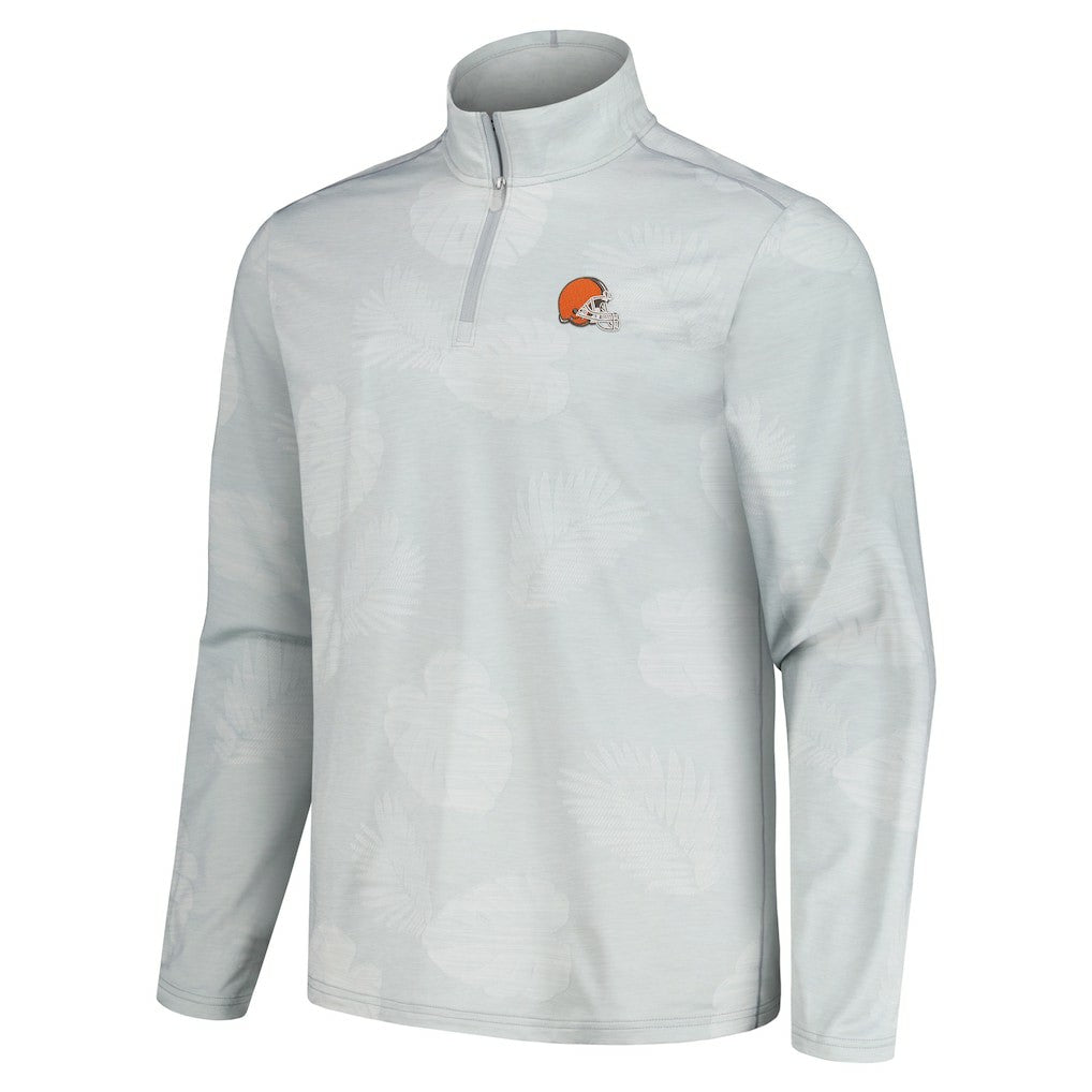 Cleveland Browns Tommy Bahama Delray Frond IslandZone Half-Zip Sweatshirt