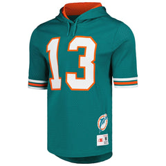 Miami Dolphins Mitchell & Ness Dan Marino  Retired Player Name & Number Mesh Hoodie T-Shirt