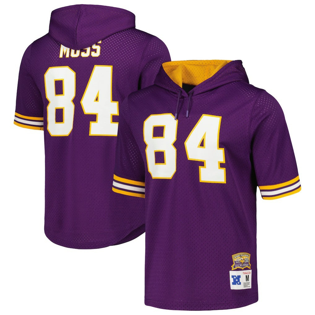 Minnesota Vikings Mitchell & Ness Randy Moss  Retired Player Name & Number Mesh Hoodie T-Shirt