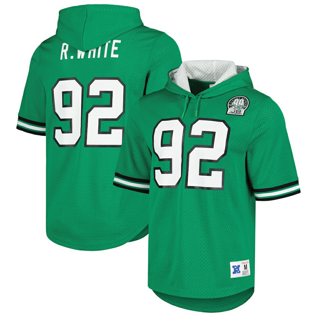 Philadelphia Eagles Mitchell & Ness Reggie White  Retired Player Name & Number Mesh Hoodie T-Shirt