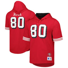 San Francisco 49ers Mitchell & Ness Jerry Rice  Retired Player Name & Number Mesh Hoodie T-Shirt