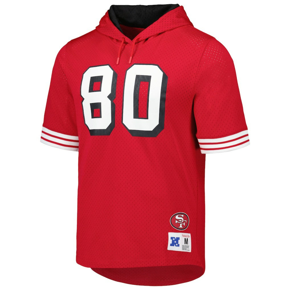 San Francisco 49ers Mitchell & Ness Jerry Rice  Retired Player Name & Number Mesh Hoodie T-Shirt
