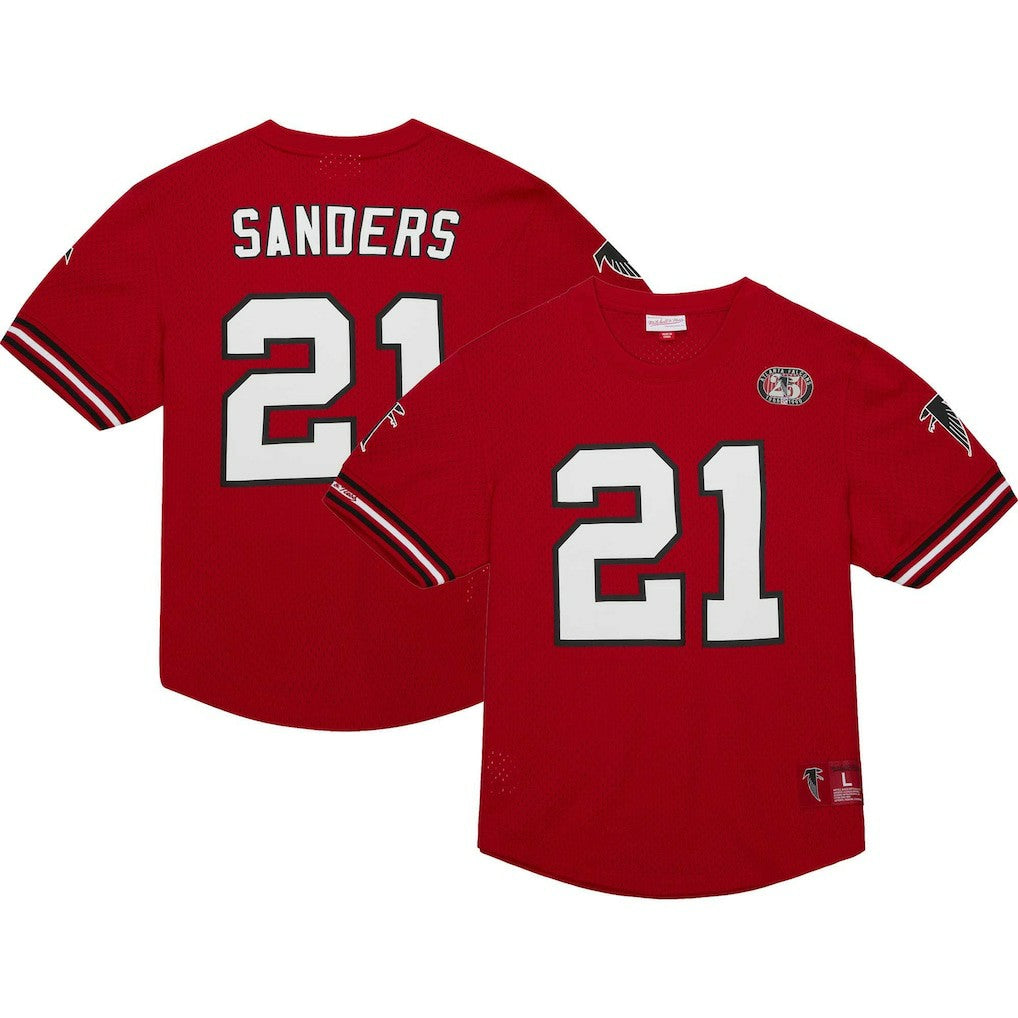 Atlanta Falcons Mitchell & Ness Deion Sanders  Retired Player Name & Number Mesh Top