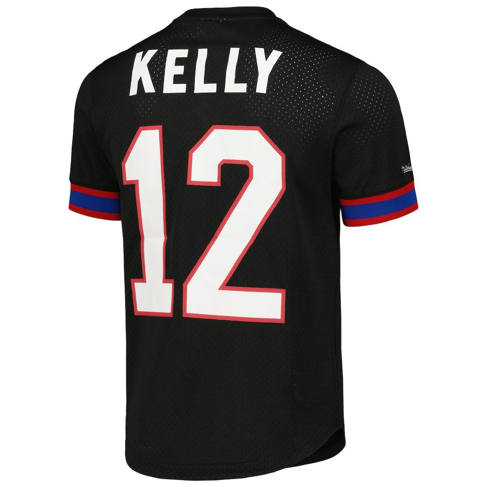 Buffalo Bills Mitchell & Ness Jim Kelly  Retired Player Name & Number Mesh Top