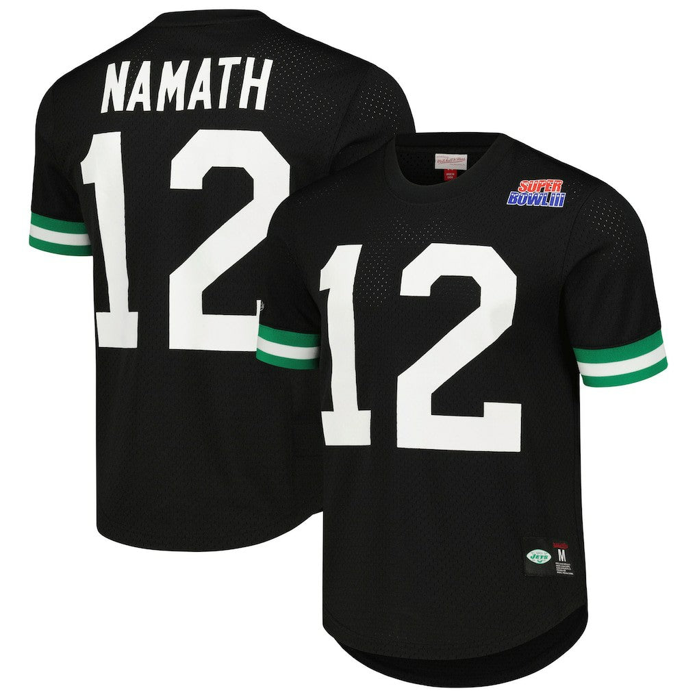 New York Jets Mitchell & Ness Joe Namath  Retired Player Name & Number Mesh Top