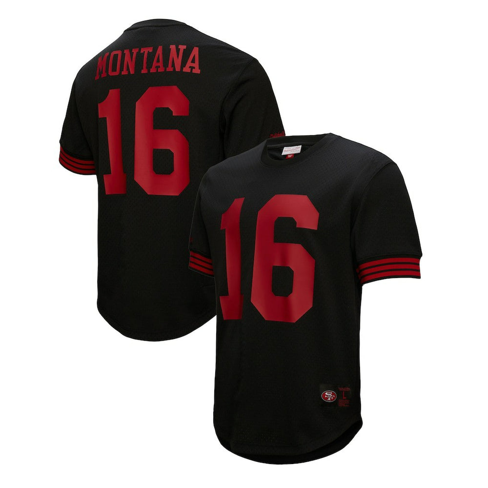 San Francisco 49ers Mitchell & Ness Joe Montana  Retired Player Name & Number Mesh Top