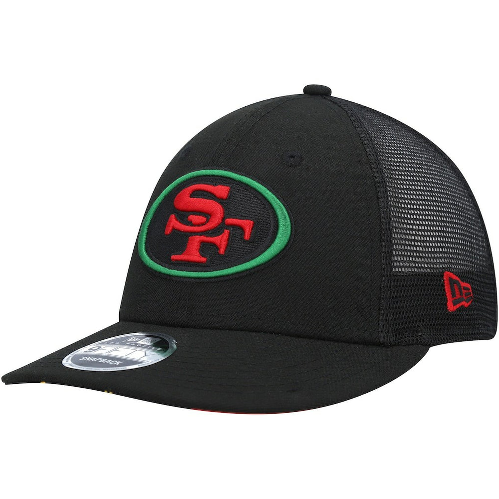 San Francisco 49ers New Era Black Excellence Collection Trucker Low Profile 9FIFTY Snapback Hat