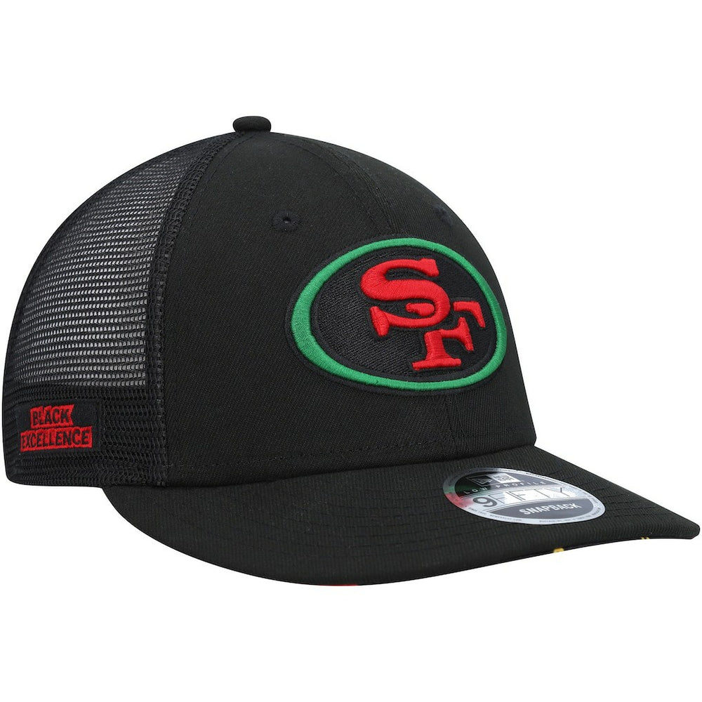 San Francisco 49ers New Era Black Excellence Collection Trucker Low Profile 9FIFTY Snapback Hat