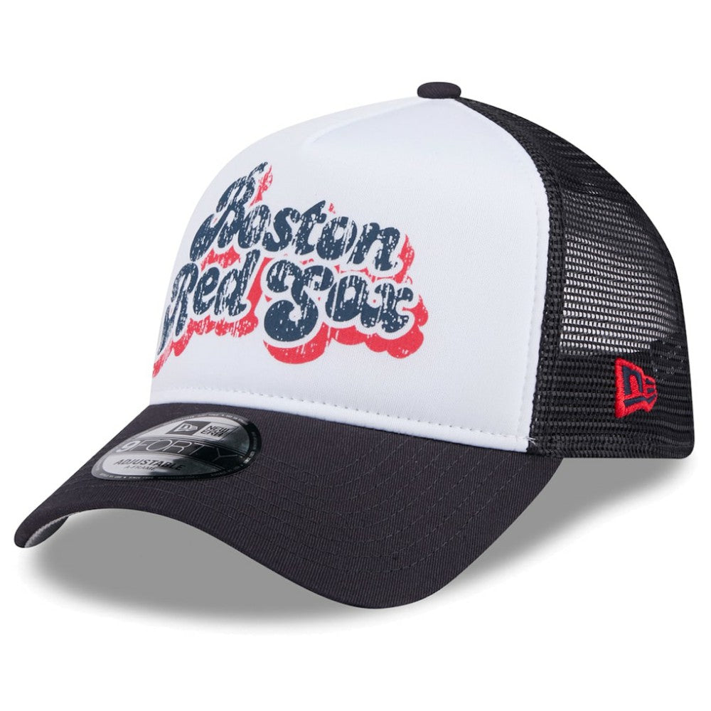Boston Red Sox New Era Women's Throwback Team Foam Front A-Frame Trucker 9FORTY Adjustable Hat | MLB Sale
