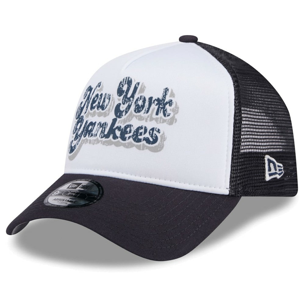 New York Yankees New Era Women's Throwback Team Foam Front A-Frame Trucker 9FORTY Adjustable Hat | MLB Discount