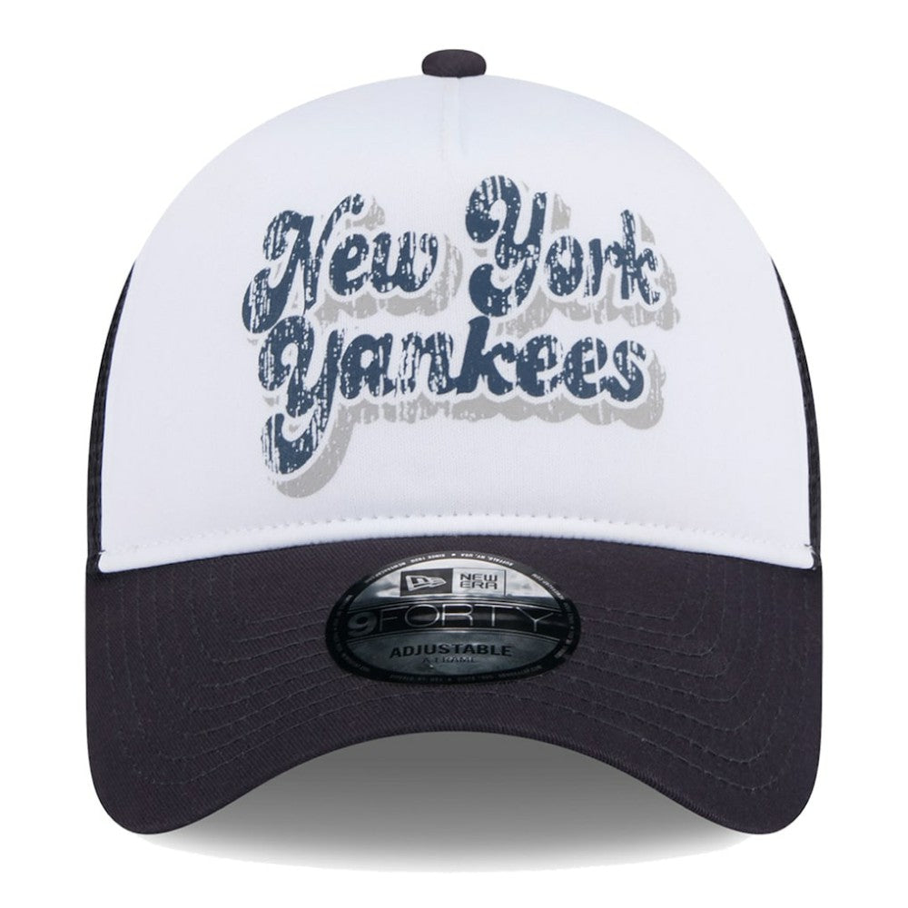 New York Yankees New Era Women's Throwback Team Foam Front A-Frame Trucker 9FORTY Adjustable Hat | MLB Discount