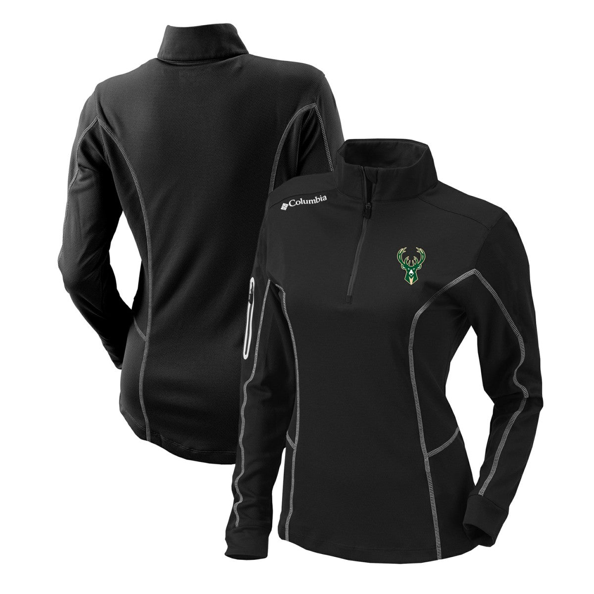 Milwaukee Bucks Women's Omni-Wick Shotgun Quarter-Zip Pullover Top On Sale